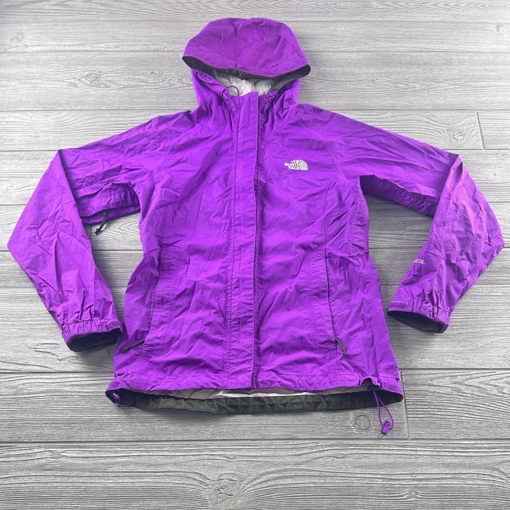 The North Face HyVent 2.5L Rain Jacket Womens XS Purple Hooded Waterproof Shell